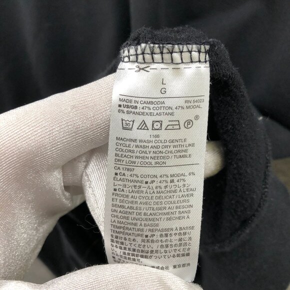 Banana Republic Balloon Sleeve Sweatshirt Womens L Black Crewneck Relaxed - Picture 7 of 9